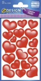 Avery Zweckform® Z-Design 53205, Deko Sticker, Herzen, 2 Bogen/38 Sticker Deko-Etiketten Herzen rot