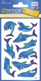 Avery Zweckform® Z-Design 53444, Kinder Sticker, Delfine, 2 Bogen/18 Sticker Deko-Etiketten Delfine
