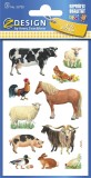 Avery Zweckform® Z-Design 53720, Kinder Sticker, Bauernhoftiere, 3 Bogen/33 Sticker Deko-Etiketten