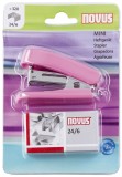 Novus® Minihefter + Klammern - 12 Blatt, pink Blisterverpackung Heftgerät bis 12 Blatt 20 mm 24/6