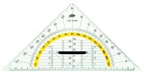 WEDO® Geometrie-Dreieck - 250 mm, mit abnehmbarem Griff mit Facetten, Kanten, Winkel und Maßskala