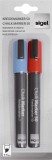 SIGEL Kreidemarker 50 - Keilspitze, 1-5mm, blau/rot, 2 Stück Kreidemarker blau / rot 1 - 5 mm