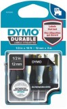Dymo® Schriftband D1 Vinylband - 12 mm x 3 m, weiß auf schwarz Schriftband weiß schwarz Vinylband
