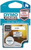 Dymo® Schriftband D1 Vinylband - 12 mm x 5,5 m, schwarz auf weiß Schriftband schwarz weiß