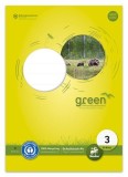 Staufen® green Schulblock LIN 3 - A4, 50 Blatt, 70 g/qm, 21 Doppellinien farbig Schulblock A4