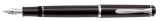 Pelikan® Classic P205 Patronenfüllhalter - B, schwarz Füllhalter B versilberte Edelstahlfeder