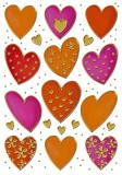 Herma 3618 Sticker DECOR Herzen, Goldprägung Deko-Etiketten Herzen mehrfarbig Papier, geprägt 2