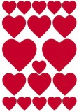 Herma 3827 Sticker DECOR Herzen rot Deko-Etiketten Herzen mehrfarbig Papier permanent haftend 3