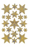 Herma 3902 Sticker DECOR Sterne 6-zackig, gold, Holographie Weihnachtsetiketten Sterne gold