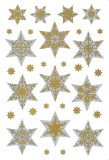 Herma 3948 Sticker DECOR Sterne 6-zackig, silber, reliefgeprägt Weihnachtsetiketten Sterne