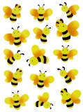 Herma 6038 Sticker MAGIC Bienen, Neon Deko-Etiketten Bienen mehrfarbig Kunststoff, reflektierend 1