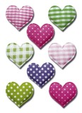 Herma 6288 Sticker MAGIC Herzen, Stoff Deko-Etiketten Herzen mehrfarbig Stoff permanent haftend 1