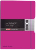 Herlitz Notizheft flex PP - A4, liniert/kariert, 2x 40 Blatt, pink Inhalt austauschbar Notizheft A4