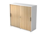 Schiebetürschrank 3OH 120cm SG Weiß/Eiche