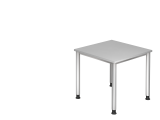 Schreibtisch 4Fuß-rd.80x80cm Grau/Silber