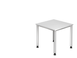 Schreibtisch 4Fuß-rd.80x80cm Weiß/Silber