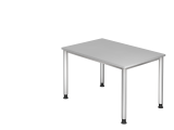 Schreibtisch 4Fuß-rd.120x80cm Grau/Silber