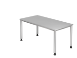 Schreibtisch 4Fuß-rd.160x80cm Grau/Silber