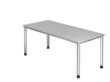 Schreibtisch 4Fuß-rd.180x80cm Grau/Silber