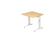 Schreibtisch C-Fuß 80x80cm Ahorn/Weiß