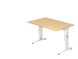Schreibtisch C-Fuß 120x80cm Ahorn/Weiß