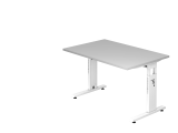 Schreibtisch C-Fuß 120x80cm Grau/Weiß
