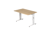Schreibtisch C-Fuß 120x80cm Eiche/Weiß