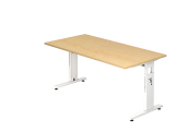 Schreibtisch C-Fuß 160x80cm Ahorn/Weiß