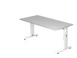 Schreibtisch C-Fuß 160x80cm Grau/Weiß