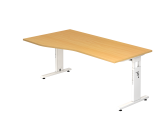 Schreibtisch C-Fuß 180x100/80cm Buche/Weiß