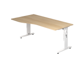 Schreibtisch C-Fuß 180x100/80cm Eiche/Weiß