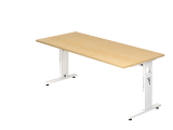 Schreibtisch C-Fuß 180x80cm Ahorn/Weiß