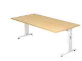 Schreibtisch C-Fuß 200x100cm Ahorn/Weiß