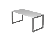 Schreibtisch O-Fuß eckig 160x80cm Grau/Graphi