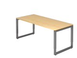 Schreibtisch O-Fuß eckig 180x80cm Ahorn/Graph