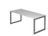 Schreibtisch O-Fuß eckig 180x80cm Grau/Gaphit