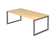 Schreibtisch O-Fuß eckig 200x100cm Ahorn/Grap