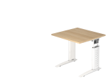 Schreibtisch C-Fuß 80x80cm Eiche/Weiß
