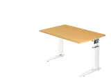 Schreibtisch C-Fuß 120x80cm Buche/Weiß