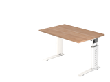 Schreibtisch C-Fuß 120x80cm Nussbaum/Weiß