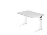 Schreibtisch C-Fuß 120x80cm Weiß/Weiß