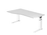 Schreibtisch C-Fuß 180x100/80cm Weiß/Weiß