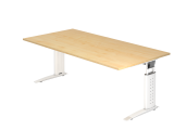 Schreibtisch C-Fuß 200x100cm Ahorn/Weiß