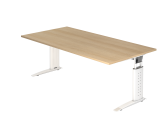 Schreibtisch C-Fuß 200x100cm Eiche/Weiß