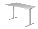 Sitz-Steh-Schreibtisch el.180x100/80cm Grau
