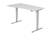 Sitz-Steh-Schreibtisch el.180x100/80cm Weiß