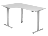 Sitz-Steh-Winkeltisch el.200x120cm 90°Weiß