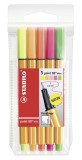 STABILO® Fineliner point 88® Etui Mini - 5er Pack - mit 5 verschiedenen Neonfarben Finelineretui