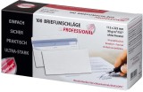 Professional Briefumschlag Revelope® - 112 x 225 mm, o. Fenster, weiß,  90 g/qm, Innendruck, Revelope-Klebung, 100 Stück