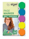 SIGEL Page Marker Folie Klebepunkte - 50 x 12 mm, sortiert, 5x 20 Streifen Index Marker 50 mm 12 mm
